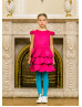 Cap Sleeves Satin Petals Flower Girl Dress